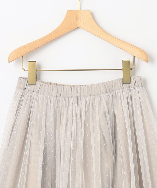 組曲 【2WAY】ドットチュールリバーシブル スカート ベージュ系