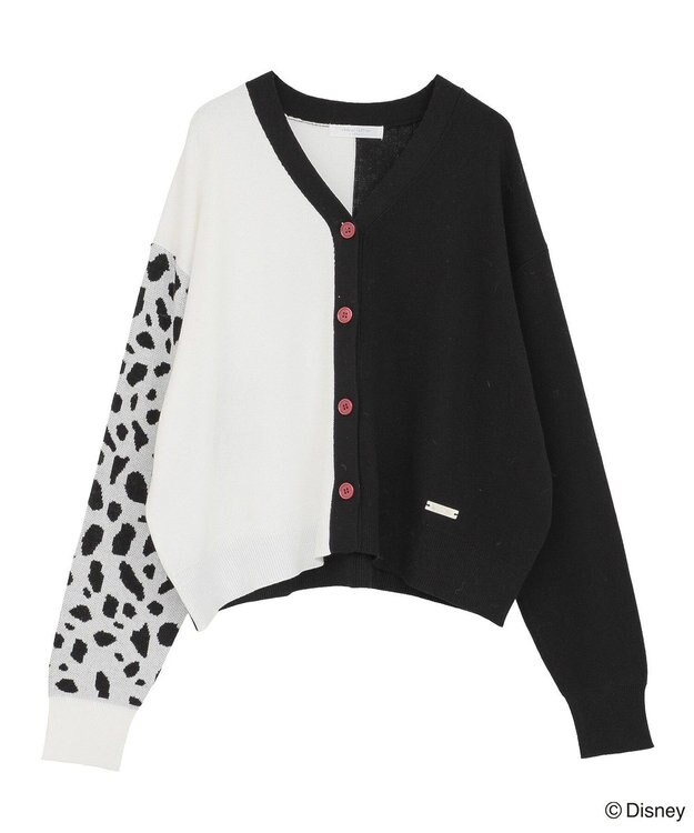 Green Parks VILLAINS/アシンメトリーニットカーディガン White