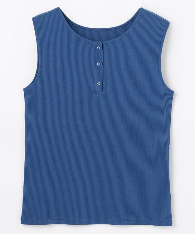 ANY L 【2SET】ツインセットヘンリーネックタンクトップ ブルー×グレー