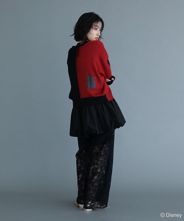 Green Parks VILLAINS/アシンメトリーニットカーディガン Red