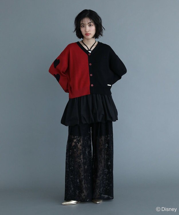 Green Parks VILLAINS/アシンメトリーニットカーディガン Red