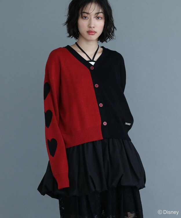 Green Parks VILLAINS/アシンメトリーニットカーディガン Red