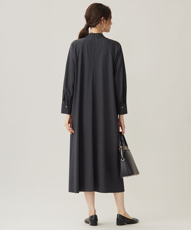 自由区 【洗える】ウーステッドトロ ワンピース チャコール