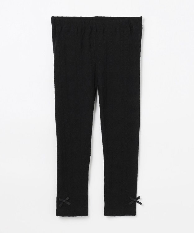 ANY KIDS ケーブル ジャガードレギンス ブラック