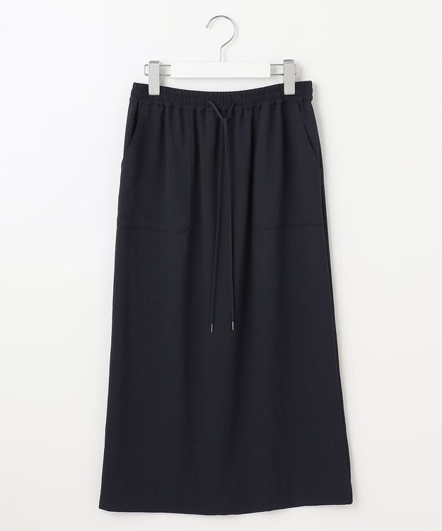 J.PRESS LADIES L 【WEB限定カラーあり・洗える・接触冷感・吸水速乾】Lightジョーゼット ナロー スカート ダークネイビー系