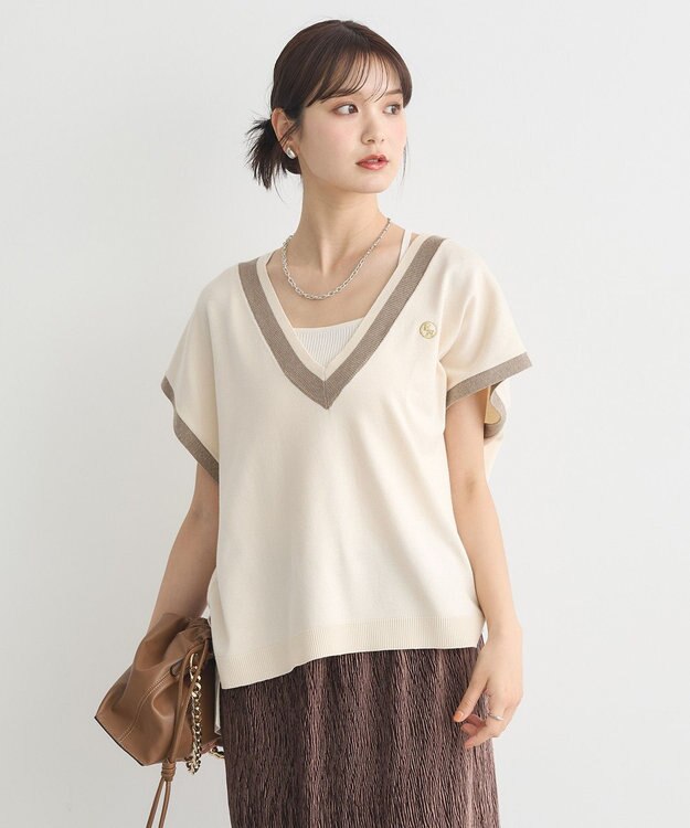 earth music&ecology チルデンライクベスト Ivory