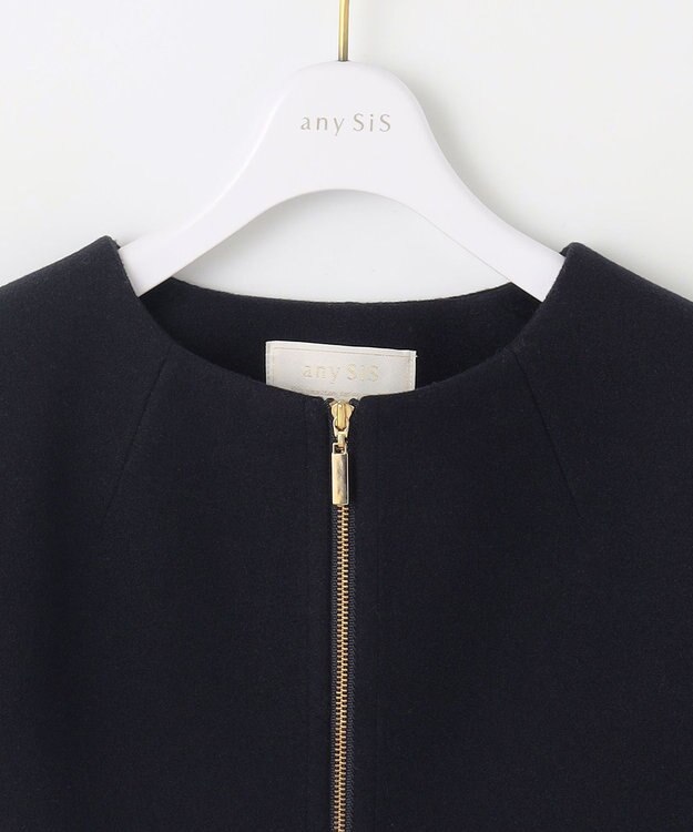 ANY SIS ウールライクドルマンショート コート ネイビー