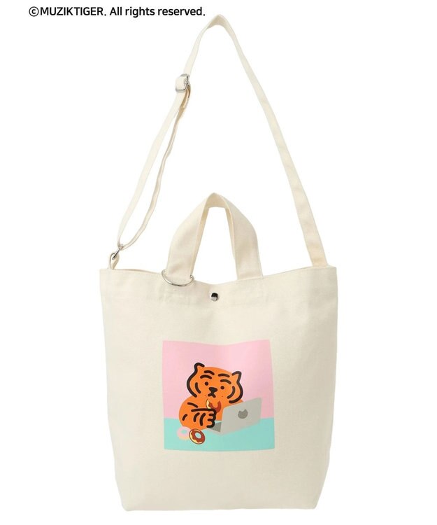 Green Parks ムジークタイガー／２ＷａｙキャンバストートＢＡＧ White