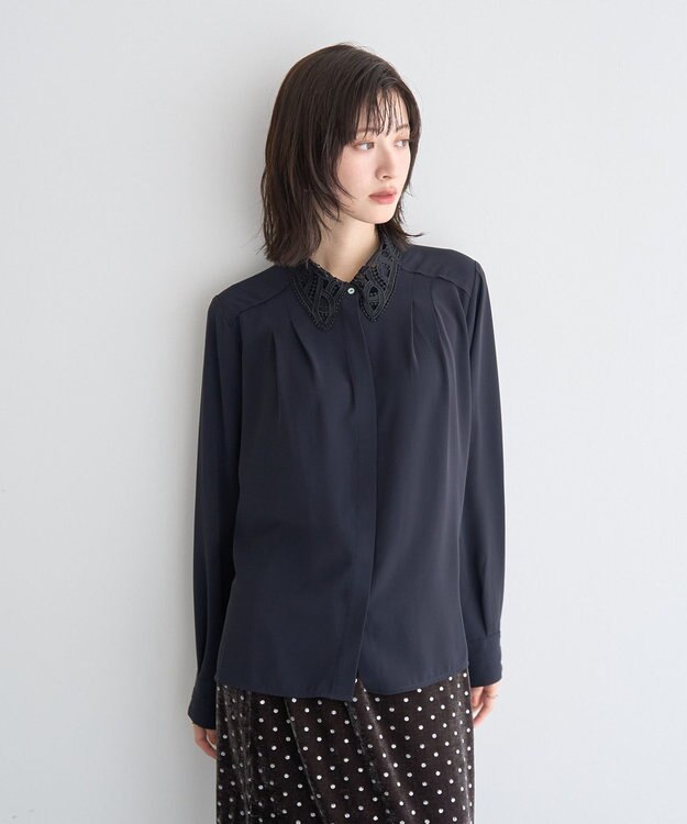 YECCA VECCA 2wayレース襟ブラウス Off White