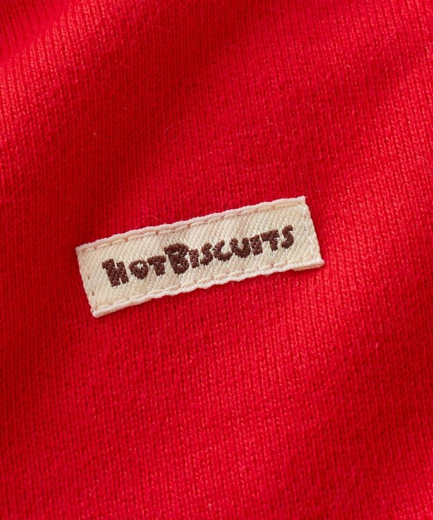 MIKI HOUSE HOT BISCUITS 【70-80cm】カーディガン重ね着風 7分丈カバーオール 赤