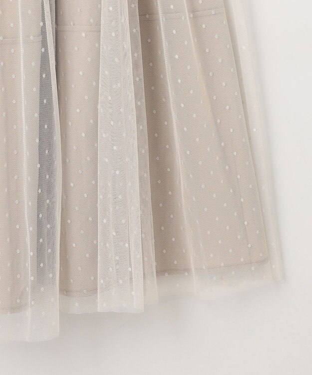 組曲 【2WAY】ドットチュールリバーシブル スカート ベージュ系