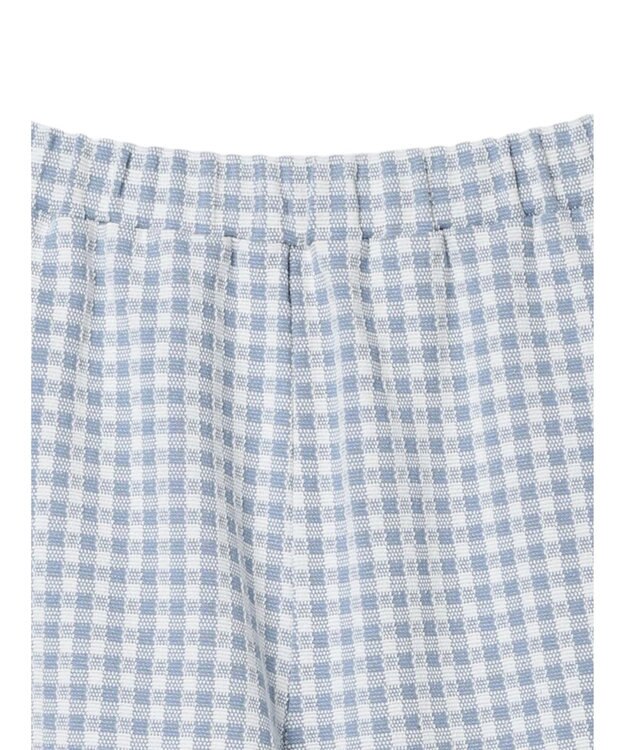 earth music&ecology チェックフレアイージーパンツ Sax