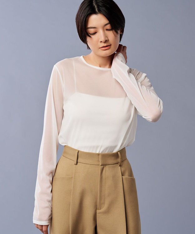 uncrave トリコットシフォン クルーネック カットソー（uncrave STANDARD） オフ