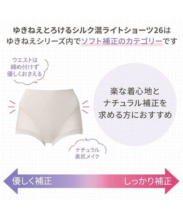 BRADELIS New York 【Yukine inc. 】　ゆきねえとろけるシルク混ライトショーツ26 ブラデリス  深め 補正下着 補整 シアーグレージュ