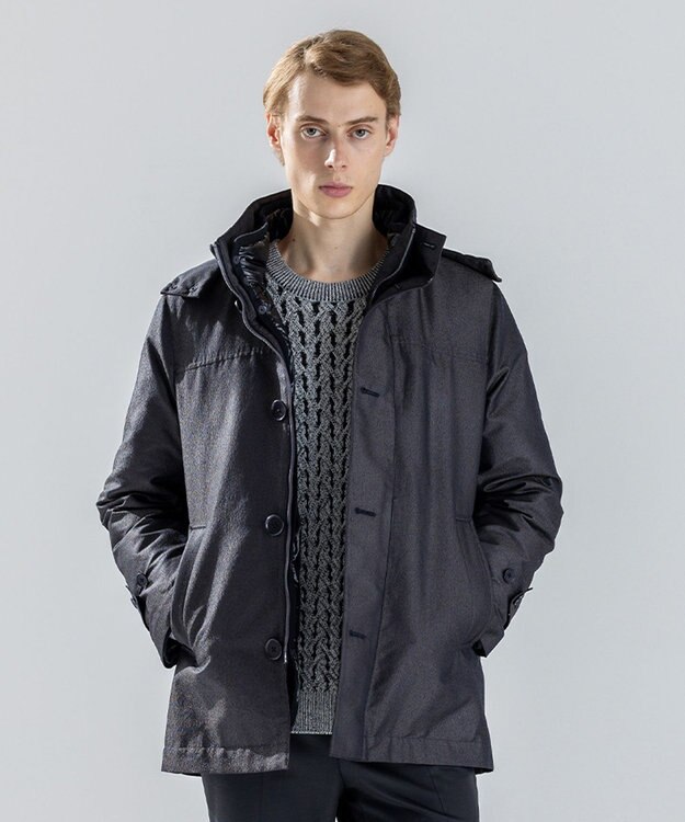 JOSEPH HOMME 新素材【4WAY】ライトラスターシャンブレー　ダウンコート カーキ系