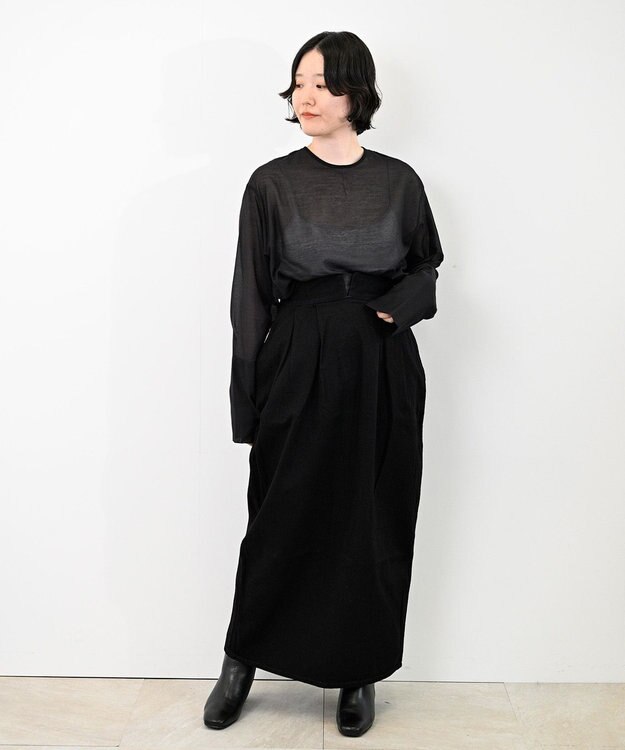 woadblue ＜坪田あさみさんコラボ＞COCO ココ  デニムスカート BLACK