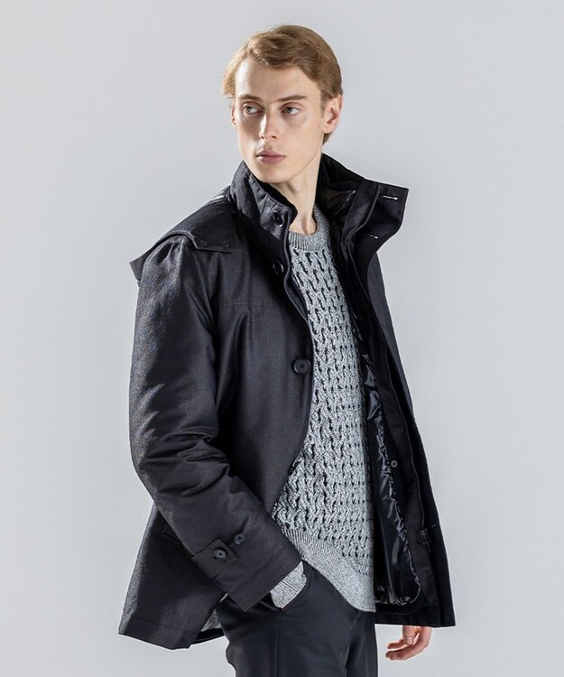 JOSEPH HOMME 新素材【4WAY】ライトラスターシャンブレー　ダウンコート カーキ系