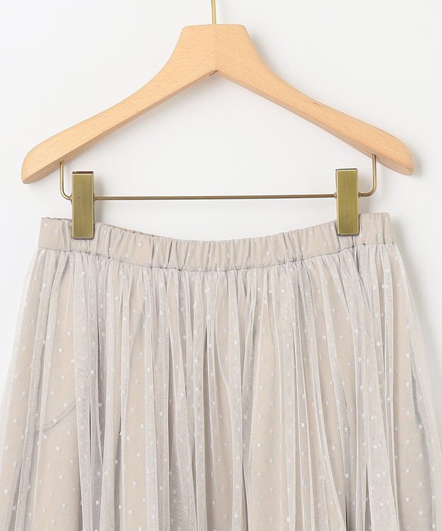 組曲 【2WAY】ドットチュールリバーシブル スカート ベージュ系