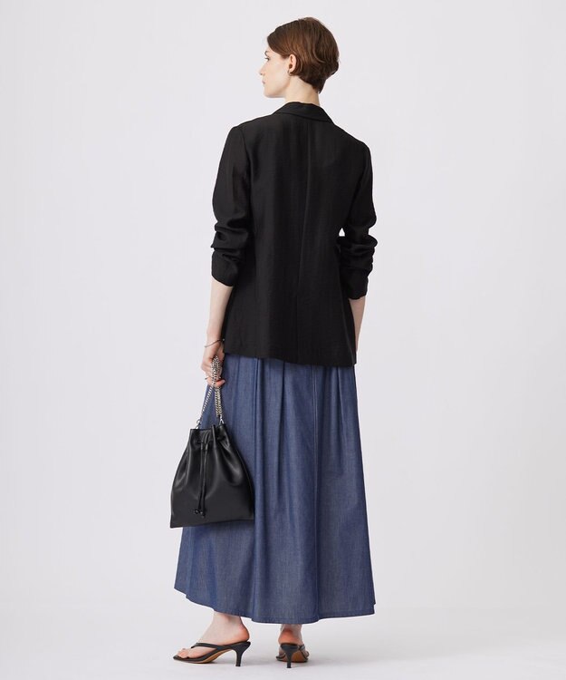 ICB L 【洗える】PlaX コットンソフトデニムスカート インディゴ系