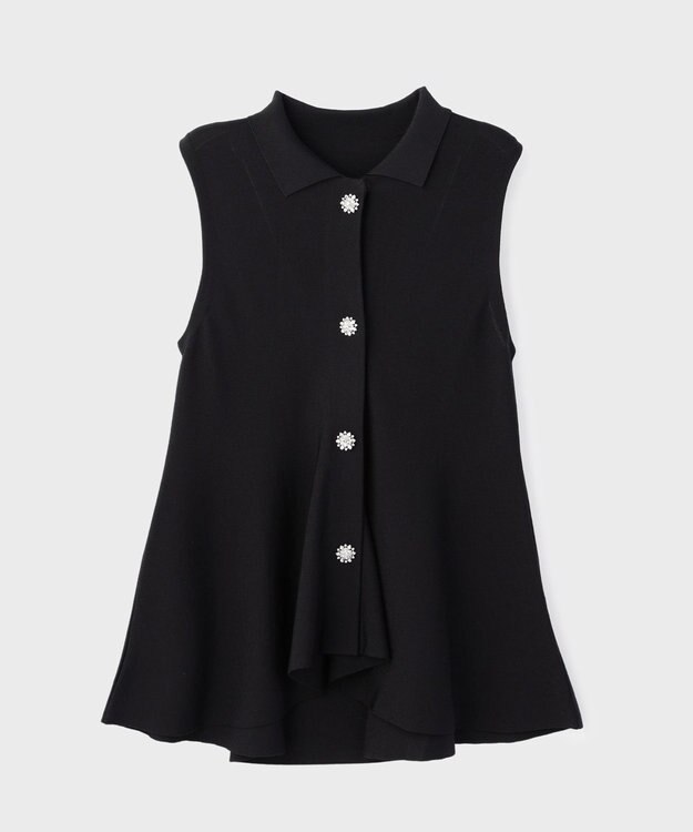 GRACE CONTINENTAL ビジューニットベスト ブラック