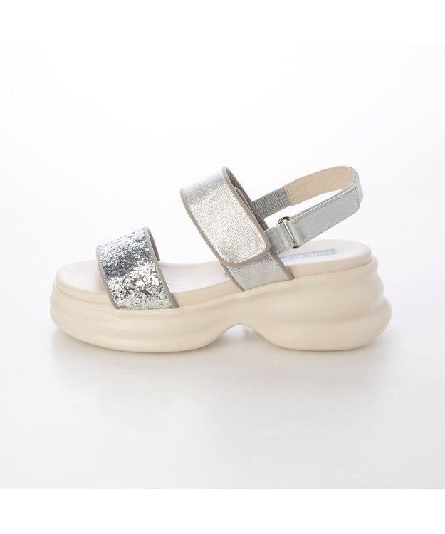 MODE ET JACOMO <MODE ET JACOMO>ボリュームソールグリッターサンダル シルバーメタリック