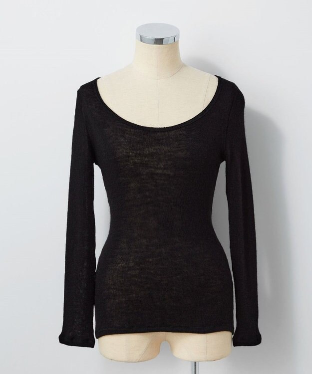 TOQUE 〈大草直子さんアドバイザー〉ロイヤルベビーアルパカ針抜きスムスインナートップス ブラック