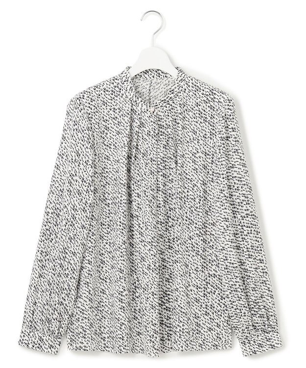 23区 【吸水速乾/UVケア/防シワ性】シャドージオメトリック プリント ブラウス ホワイト系