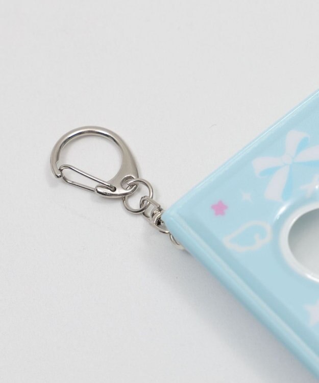 WEGO 【痛バ＆推し活グッズ】リボンハートIDフォトアルバムキーホルダー サックス
