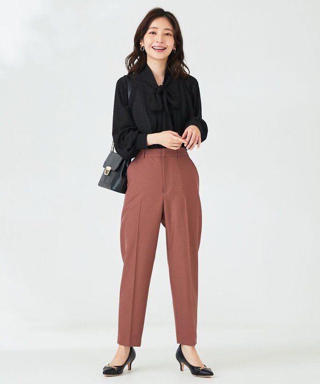 ANY SIS 【美人百花11月号掲載】シャドーチェックボウタイ ブラウス ブラック