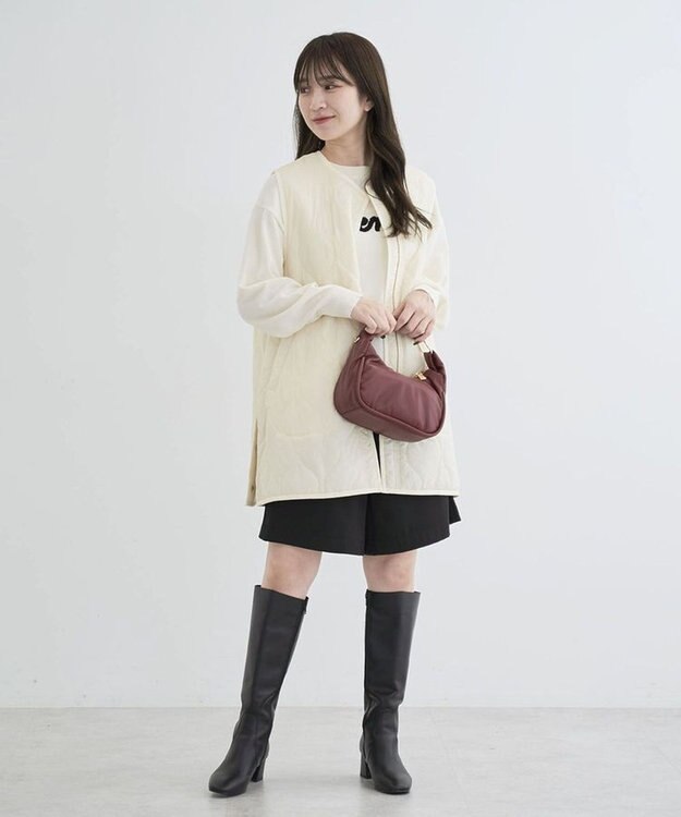 Green Parks キルティングＺＩＰベスト Ecru