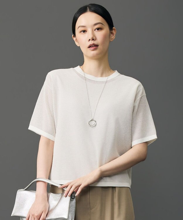 自由区 シアーメッシュニット Tシャツ オフ