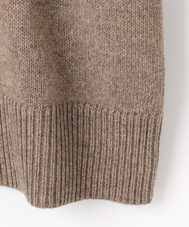 ANY ラムウールＶネックプルオーバー モカ