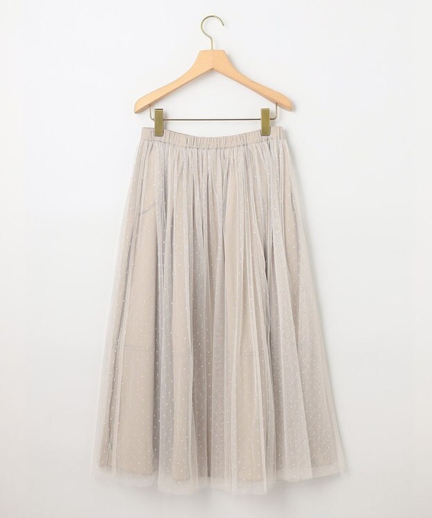 組曲 【2WAY】ドットチュールリバーシブル スカート ベージュ系