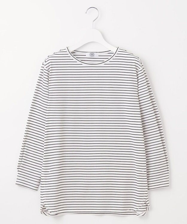 J.PRESS LADIES 【吸水速乾】ベーシックジャージー ボーダー カットソー ホワイト系1