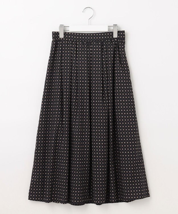 J.PRESS LADIES 【洗える】 ジオメトリック ギャザー スカート グレー系5