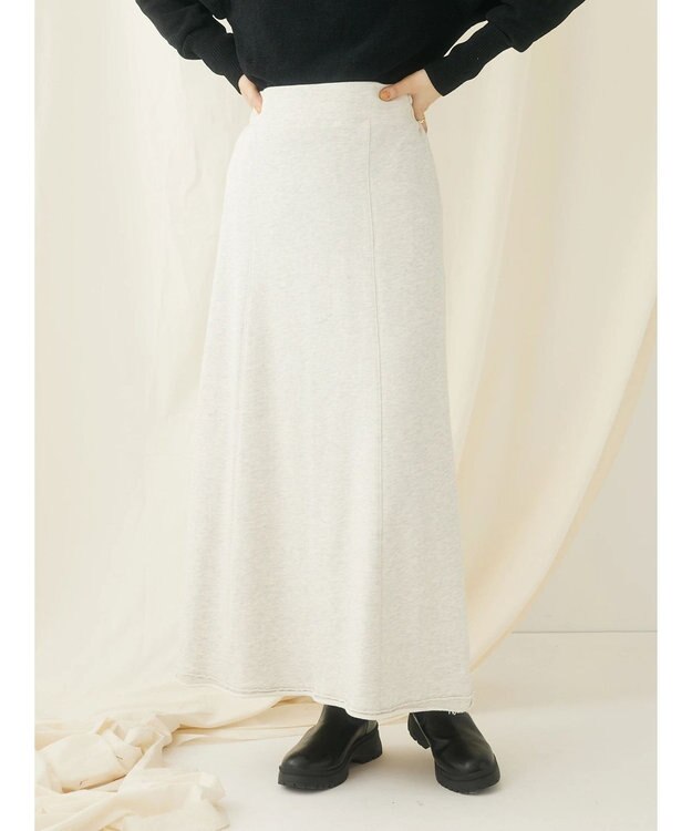 CRAFT STANDARD BOUTIQUE カットオフＡライン裏毛スカート Oatmeal