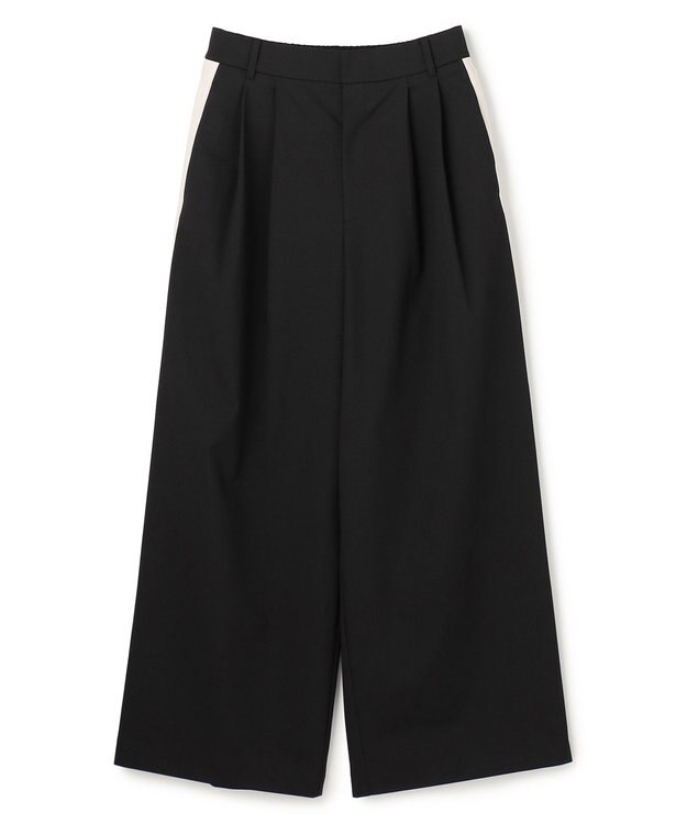 UNFILO L 【セットアップ着用可】マイビューティ 側章ワイドパンツ ブラック