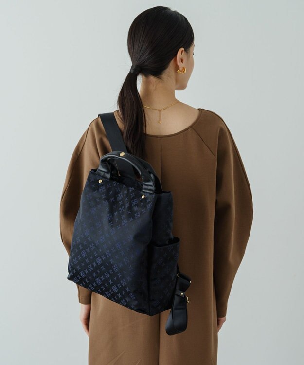 russet ナイロンジャガード2ハンドルリュックサック(SF-220) Black/Navy