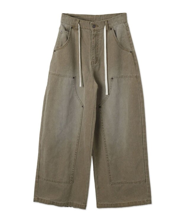 WEGO ヴィンテージウォッシュダックダブルニーバギーパンツ ベージュその他