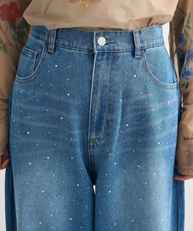 Green Parks ・ＥＬＥＮＣＡＲＥ　ＤＵＥ　ラインストーンデニム Light Indigo