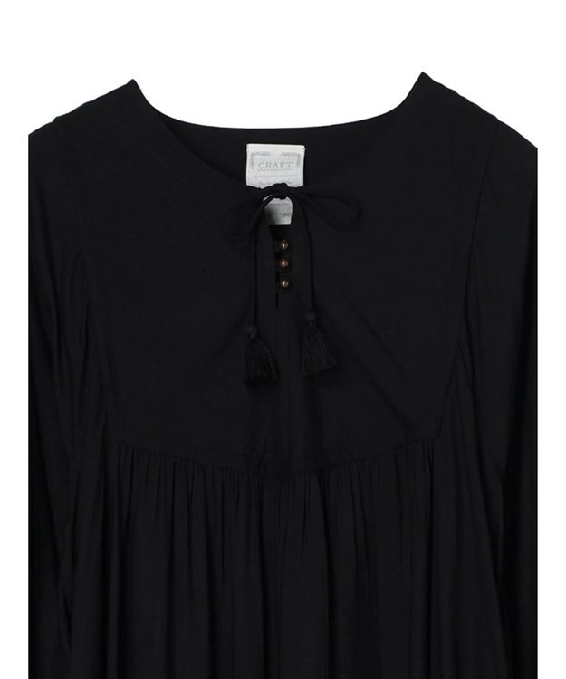 CRAFT STANDARD BOUTIQUE レーヨンキルト切り替えワンピース Black