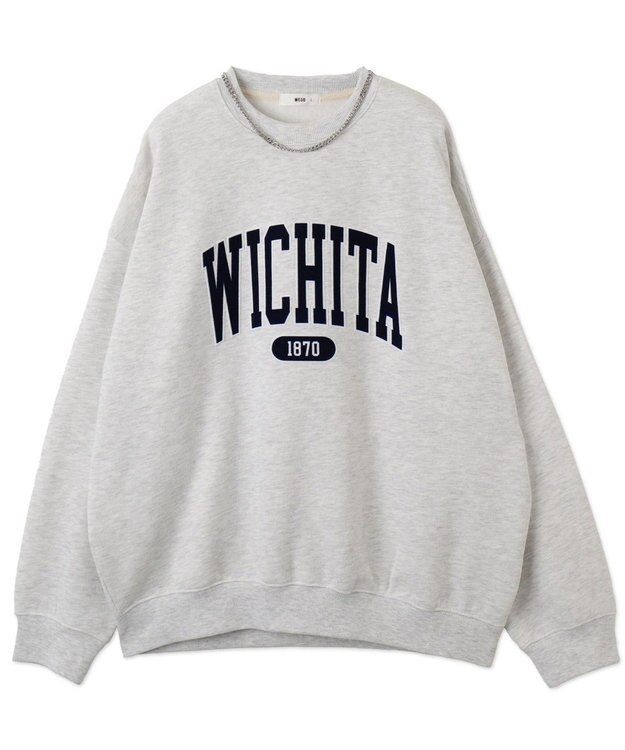 WEGO 【２点SET】アクセ付きグラフィックプルオーバー アッシュグレー