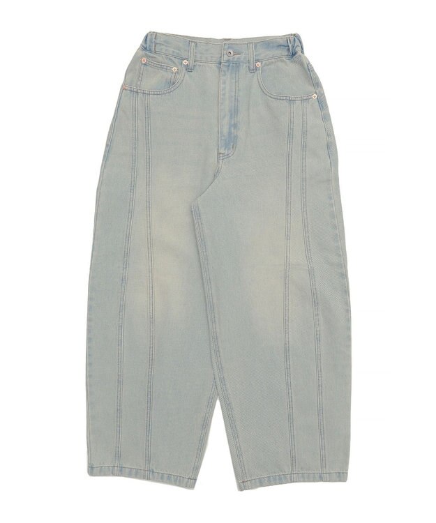 WEGO 【SMLサイズ展開】イージー3Dバレルレッグデニムパンツ デニム淡色