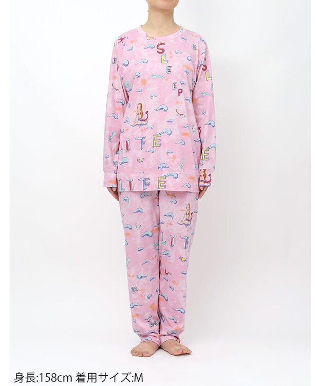 tsumori chisato SLEEP ツモリチサト パジャマ 長袖 長ズボン 綿100%(本体) スムース素材 レディース UDX501 /ワコール ピンク