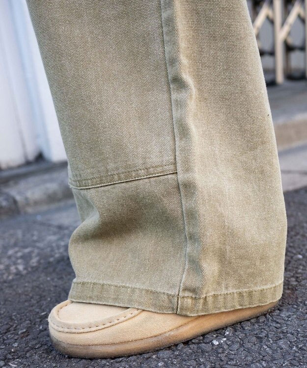 WEGO ヴィンテージウォッシュダックダブルニーバギーパンツ ベージュその他