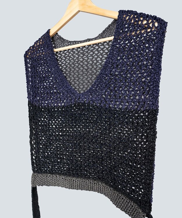 COQ STRATA 和紙ショート丈ベスト ネイビー