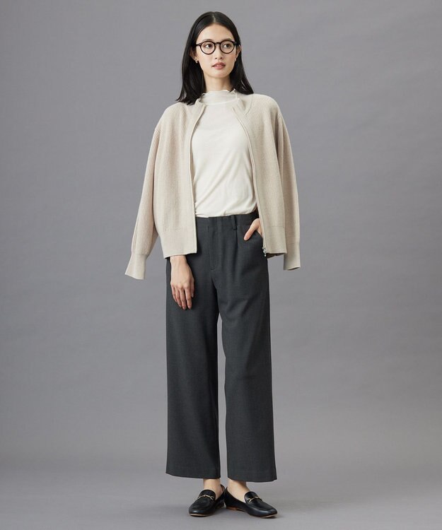 J.PRESS LADIES L 【洗える】CAT ジップアップブルゾン ニット ベージュ系