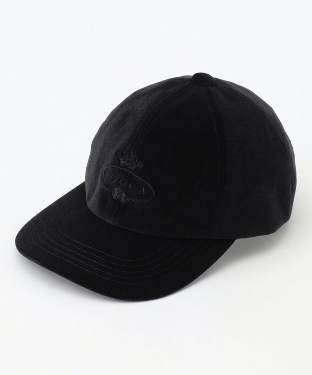 TOCCA 【防臭・吸水速乾・UVカット・サイズ調整可・リボン取り外し可】VELVET LOGOCAP キャップ ブラック系