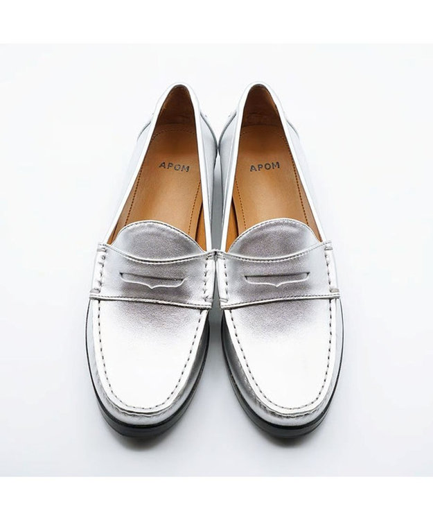 APOM 本革ペニーローファー 25 シルバー