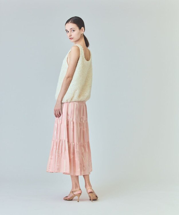 GRACE CONTINENTAL チュールフェザータンクトップ ホワイト